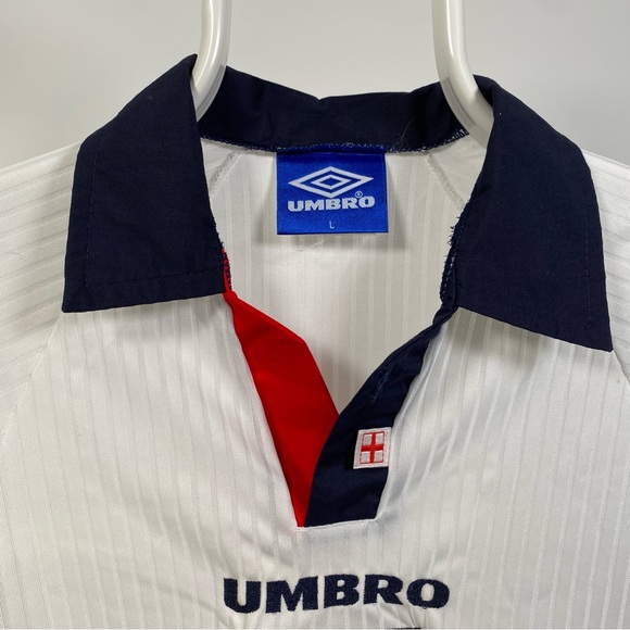 Original Umbro England Football Shirt 1998 Home Rare White Large - Picture 5 of 16